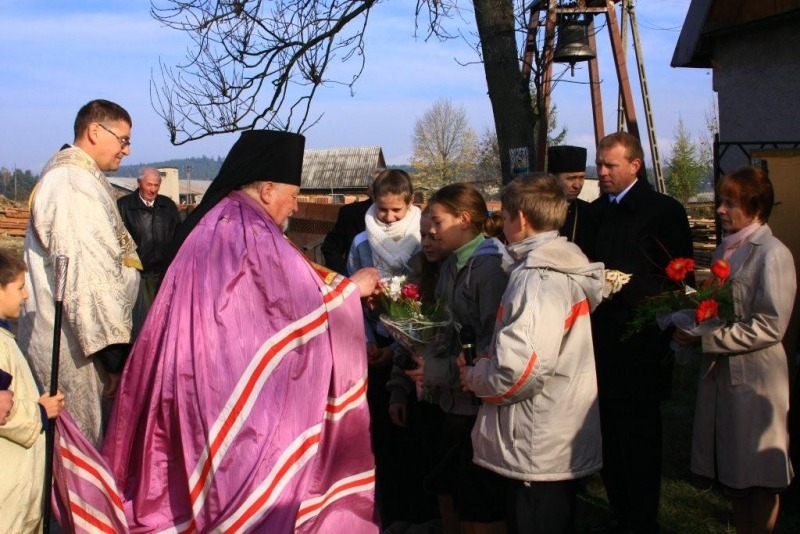 Poświęcenie kamienia węgielnego w Regietowie