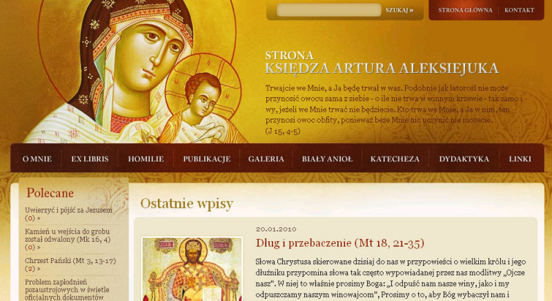 Ksiądz Artur Aleksiejuk - strona www