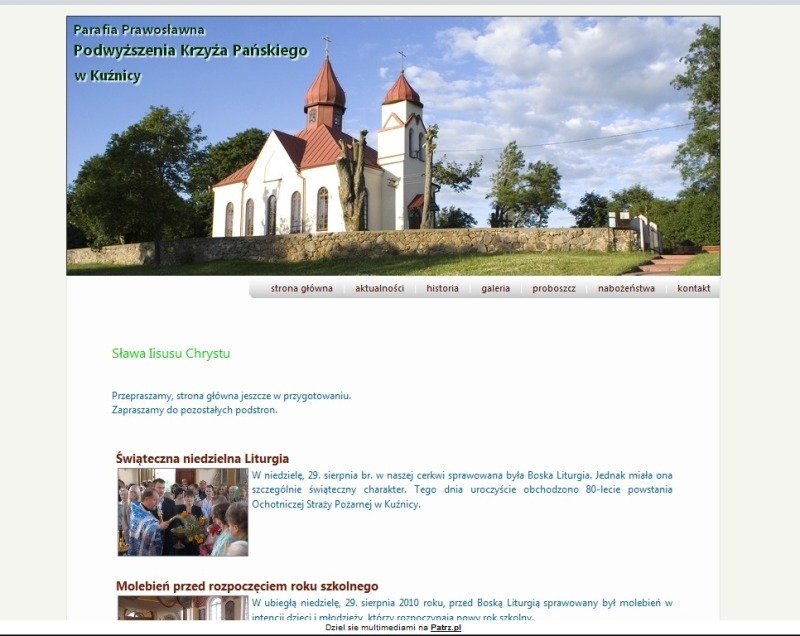 Strona parafii w Kuźnicy
