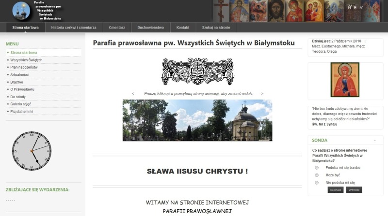 Strona białostockiej parafii Wszystkich Świętych