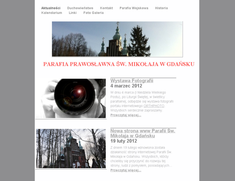 Strona internetowa parafii w Gdańsku