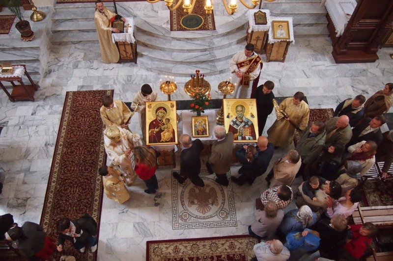 Przybycie ikon z Góry Athos do parafii w Szczecinie
