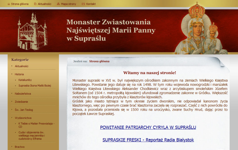 Nowa strona supraskiego monasteru