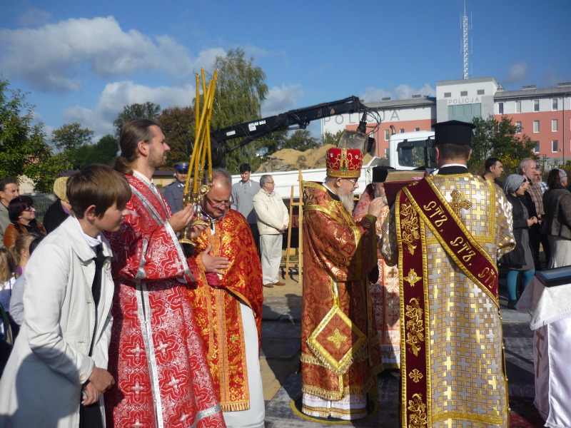 Wmurowanie kamienia węgielnego pod cerkiew w Słubicach