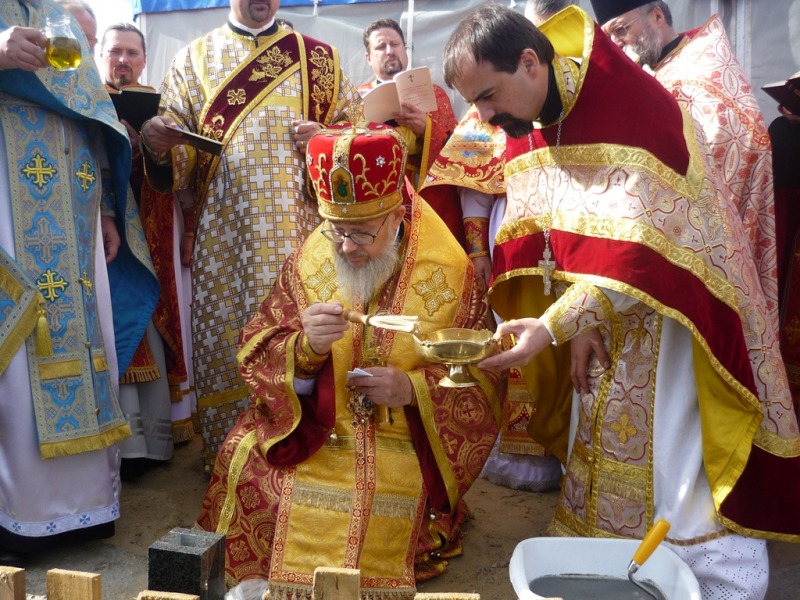 Wmurowanie kamienia węgielnego pod cerkiew w Słubicach