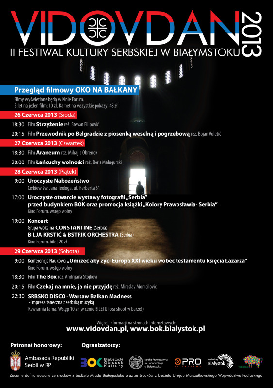 VIDOVDAN 2013: Festiwal Kultury Serbskiej w Białymstoku - program