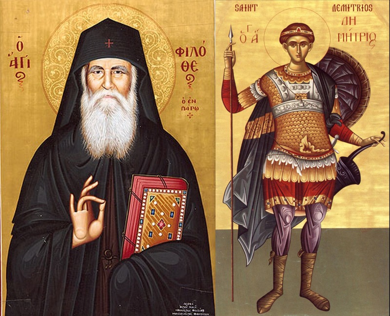 Starzec Filotheos Zervakos i św. Dymitr
