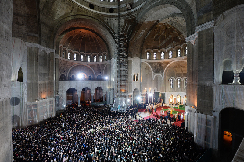 Patriarchowie Ireneusz i Cyryl sprawowali Liturgię w cerkwi św. Sawy