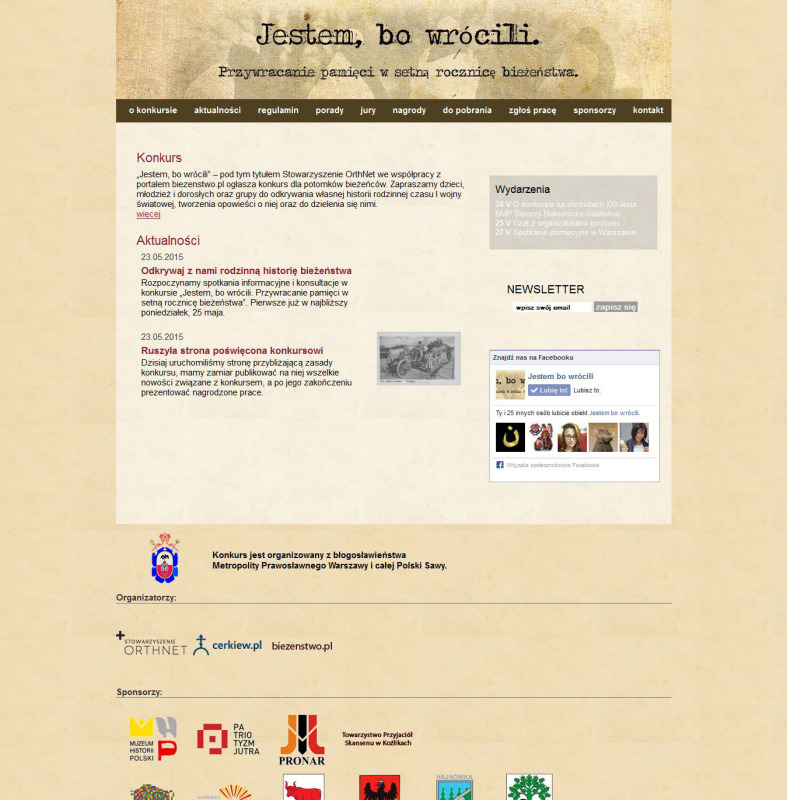 Jestem bo wrócili – rusza strona www.konkurs.biezenstwo.pl