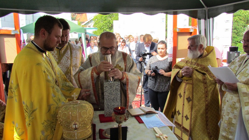 Poświęcenie kamienia węgielnego w Samborzu