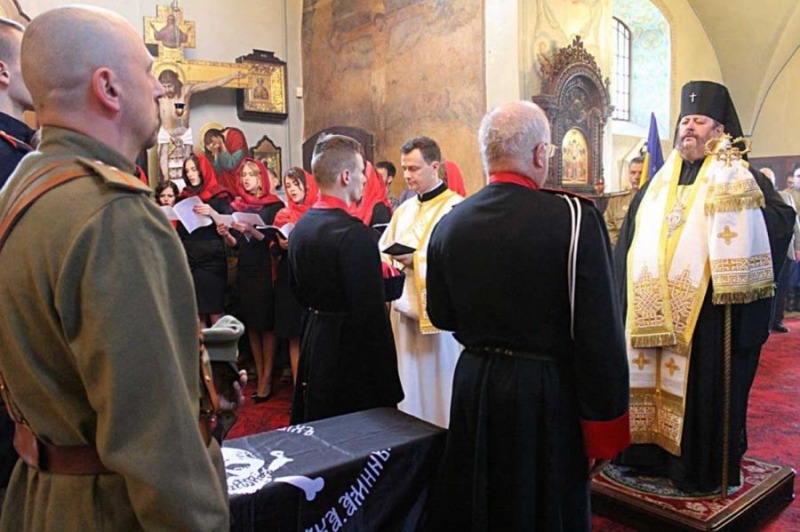 Uroczystości pogrzebowe kozaków na cmentarzu prawosławnym w Lublinie 