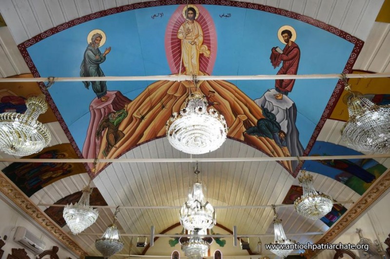 Fresk Przemienienia Pańskiego na suficie w cerkwi proroka Eliasza w Ma‘arrat Sajdnaja (okolice Damaszku)