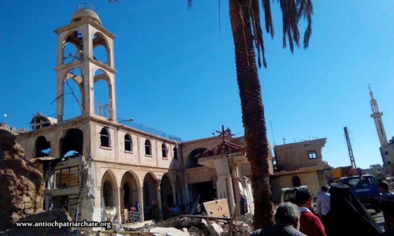 Pierwsze święto parafialne w Darajja (Syria) po wyzwoleniu z rąk rebeliantów