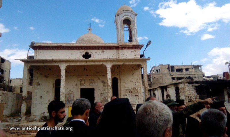 Pierwsze święto parafialne w Darajja (Syria) po wyzwoleniu z rąk rebeliantów