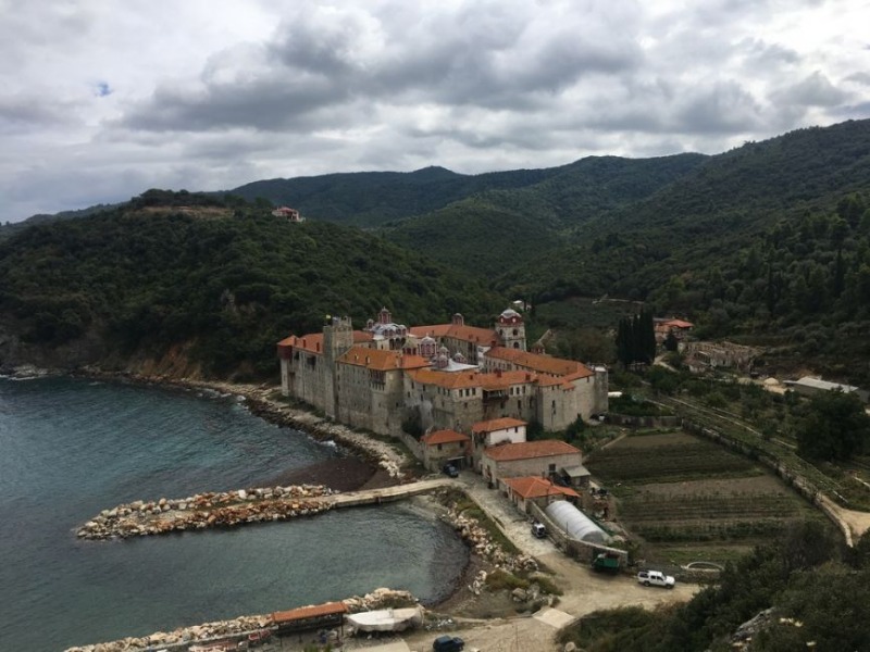 Przedstawiciele bractwa na św. Górze Athos