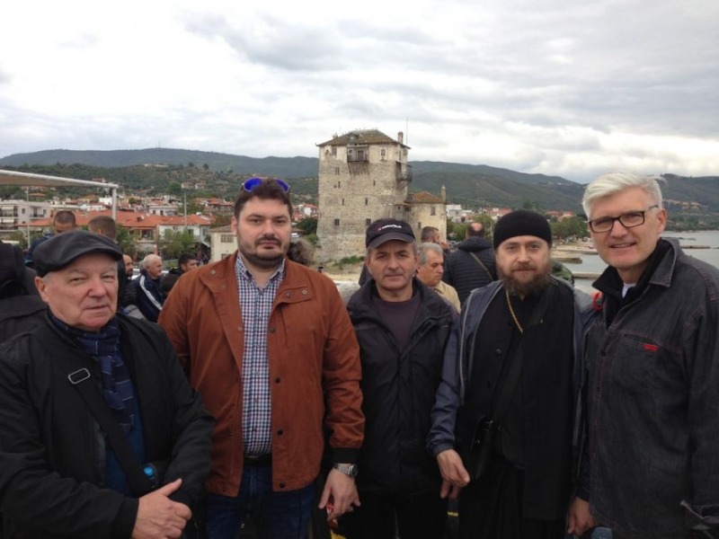 Przedstawiciele bractwa na św. Górze Athos