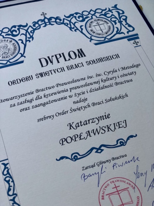 Liturgiczne zakończenie roku szkolnego w brackiej szkole i wręczenie Orderów Świętych Braci Sołuńskich