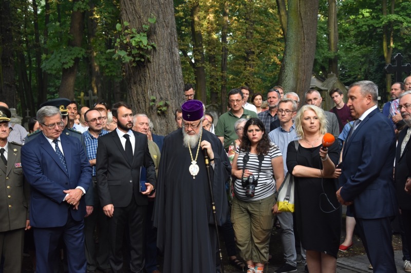Upamiętnienie ukraińskich żołnierzy na prawosławnym cmentarzu na Woli