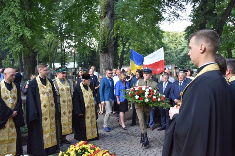 Upamiętnienie ukraińskich żołnierzy na prawosławnym cmentarzu na Woli