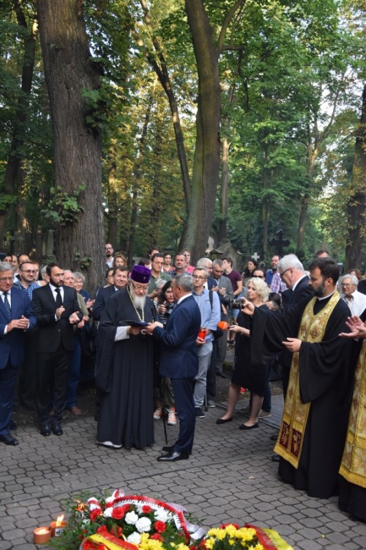 Upamiętnienie ukraińskich żołnierzy na prawosławnym cmentarzu na Woli