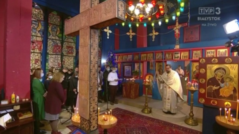 Liturgia prawosławna w języku polskim z kaplicy św. Grzegorza Peradze w Warszawie