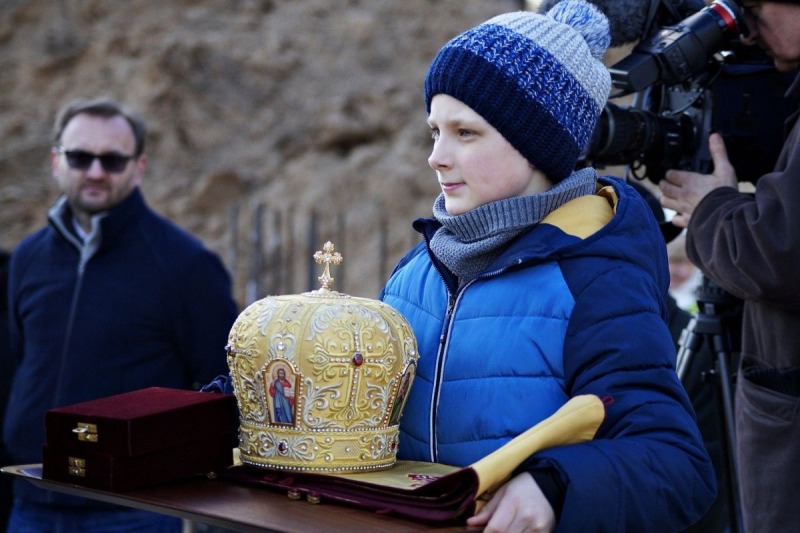 Poświęcenie kamienia węgielnego pod budowę cerkwi w Karakulach