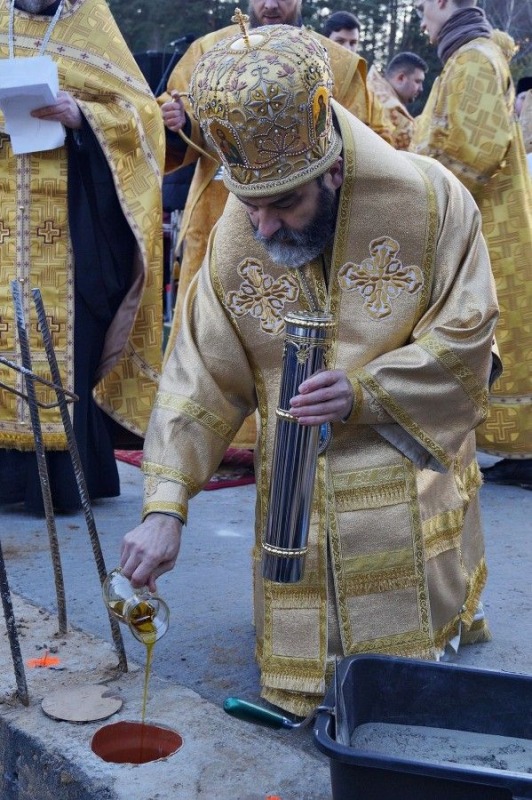 Poświęcenie kamienia węgielnego pod budowę cerkwi w Karakulach