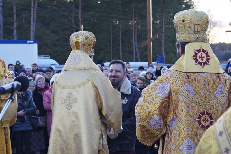 Poświęcenie kamienia węgielnego pod budowę cerkwi w Karakulach