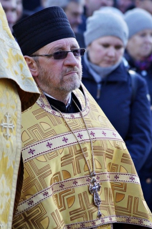 Poświęcenie kamienia węgielnego pod budowę cerkwi w Karakulach