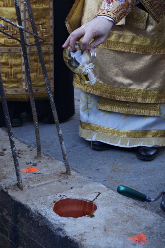 Poświęcenie kamienia węgielnego pod budowę cerkwi w Karakulach