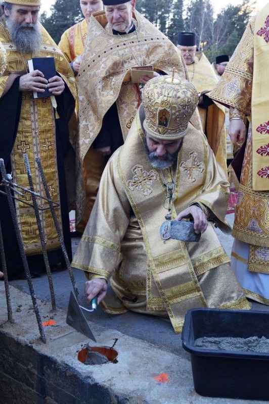 Poświęcenie kamienia węgielnego pod budowę cerkwi w Karakulach