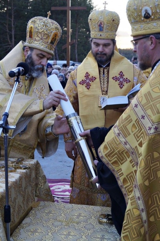 Poświęcenie kamienia węgielnego pod budowę cerkwi w Karakulach