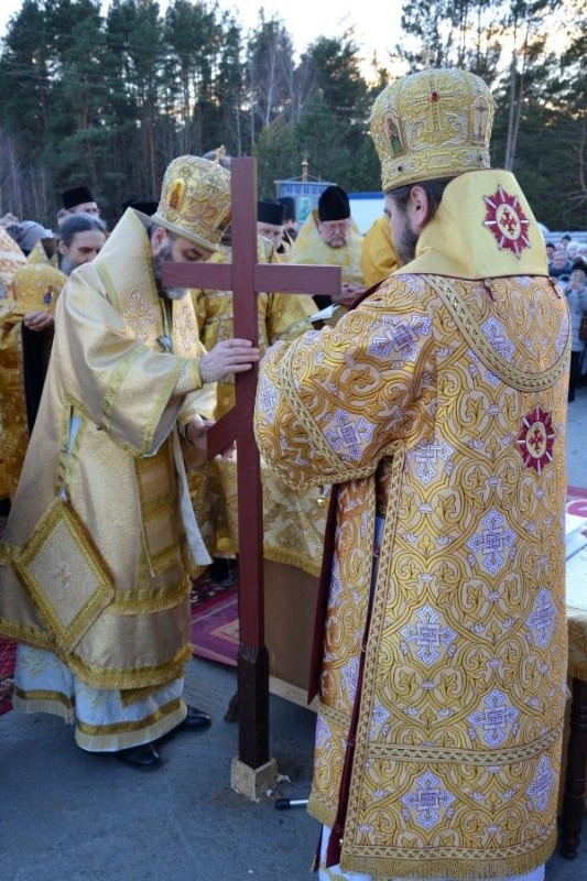 Poświęcenie kamienia węgielnego pod budowę cerkwi w Karakulach