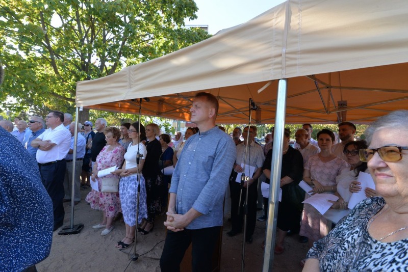 Poświęcenie krzyża na miejscu budowy nowej cerkwi w Białymstoku