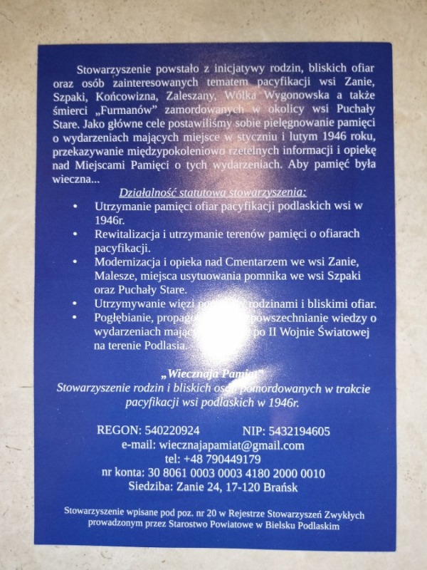 Pielgrzymka do Brańska, Zań i Szpaków - pamięci św. męczenników podlaskich