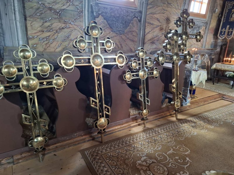 Poświęcenie krzyży na cerkiew na Górze Jawor