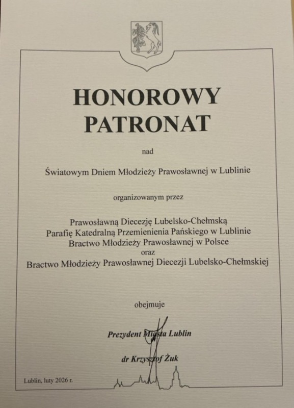 Światowe Dni Młodzieży Prawosławnej 2026 w Lublinie