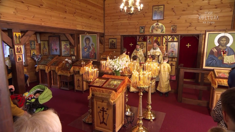 Liturgia prawosławna w cerkwi w Zaleszanach