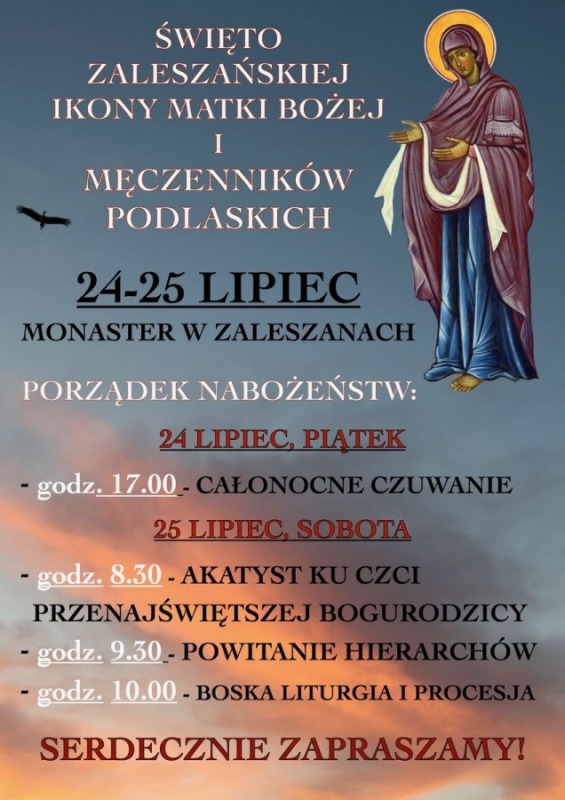 Święto Zaleszańskiej Ikony Matki Bożej i Męczenników Podlaskich