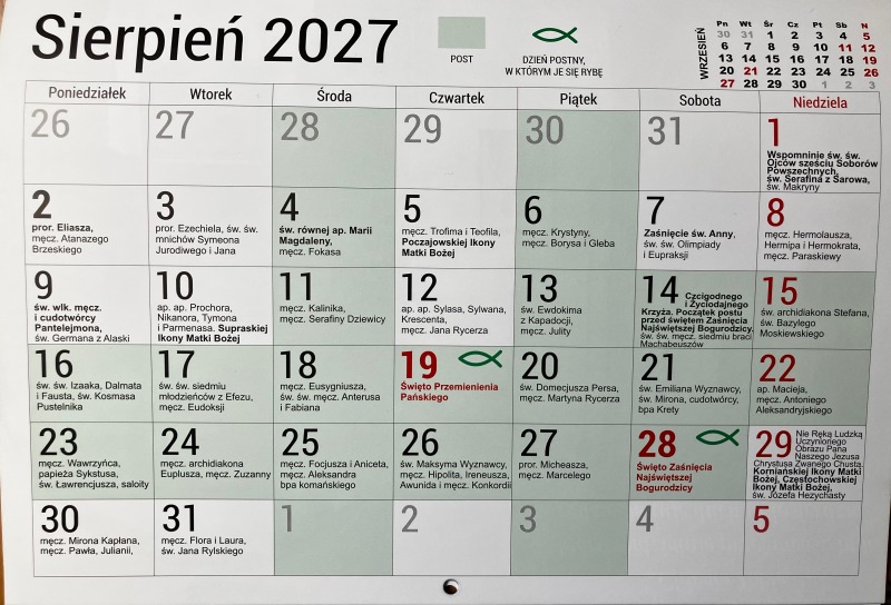 Nowość wydawnicza: kalendarz prawosławny na 2027 z monasteru w Zaleszanach